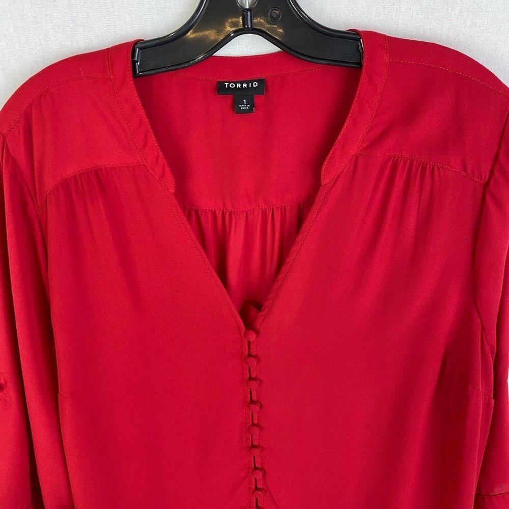 Torrid Button Up Sheer Top - image 5